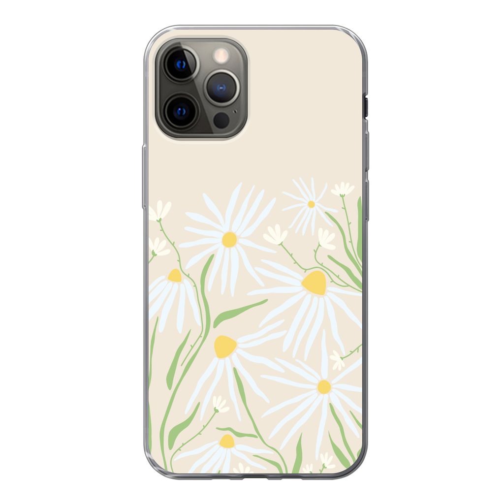 MuchoWow Handyhülle Schutzhülle Hülle für iPhone 13 Pro Blume - Muster - Gelb Silikon Softcase Handy Hülle - Handy-Tasche