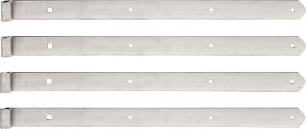 Alberts 845964 Ladenband, gerade, Abschluss abgerundet, Edelstahl, Rolle Ø13 mm, Größe 600 x 40 mm, 4er Set