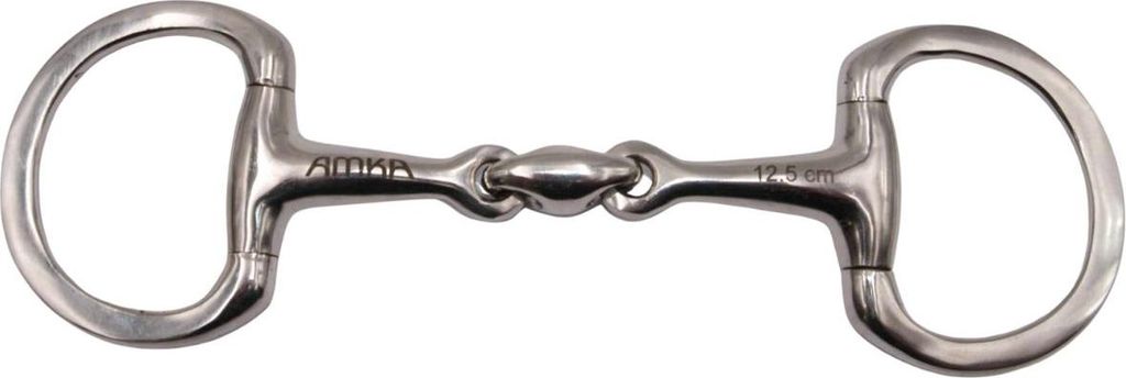 AMKA Olivenkopfgebiss doppelt gebrochen Edelstahl 16 mm, flache Ringe, Größe:155mm