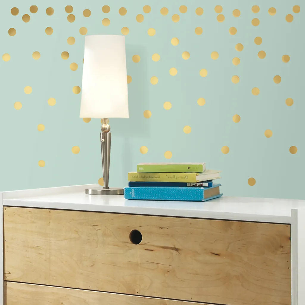 Stickers Muraux Confetti Or Réutilisables Déco Murale sans Résidus