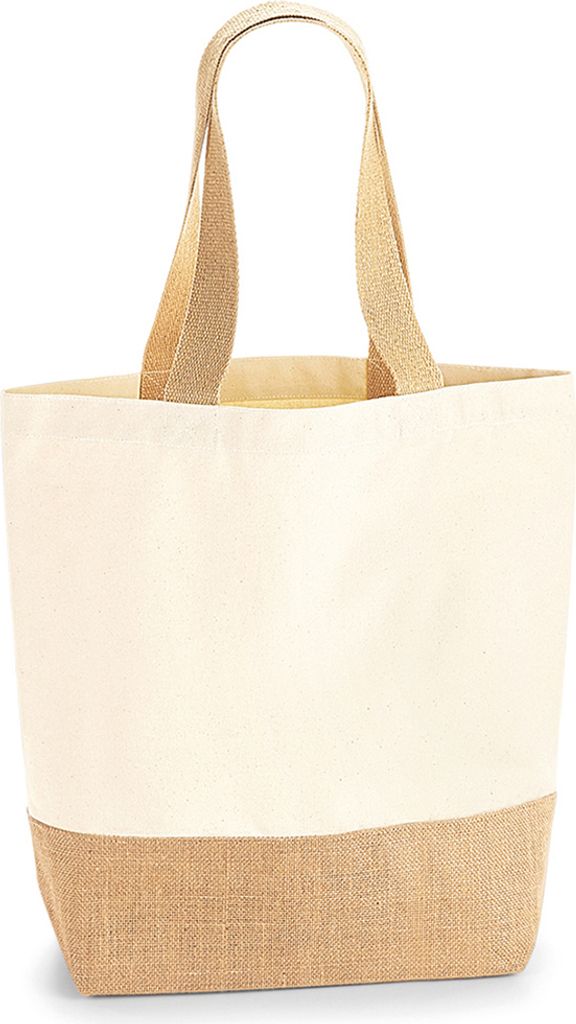 Westford Mill Canvas-Henkeltasche mit Jute-Boden PC3661 (Einheitsgröße) (Natur)