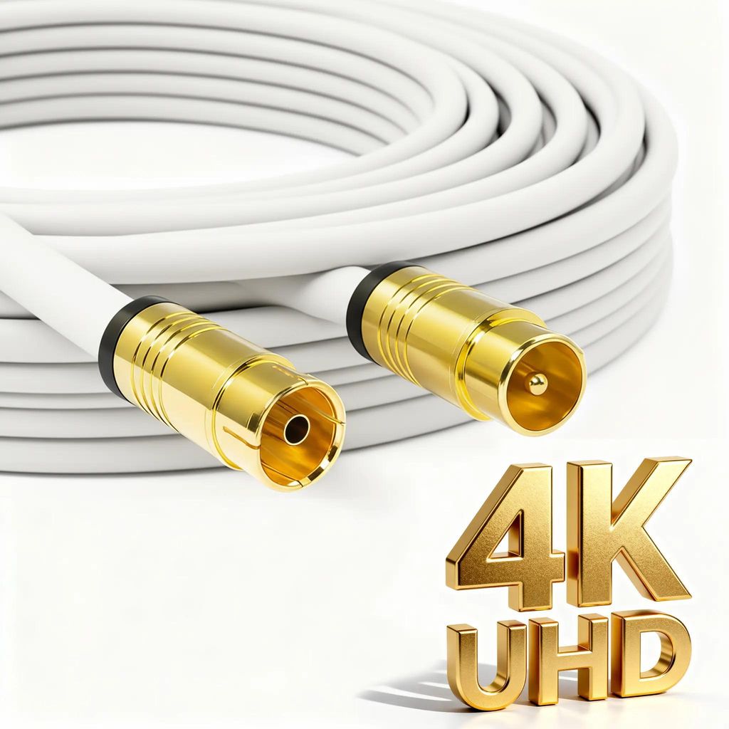 4 m Antennenkabel für TV Kabelfernsehen HD 4K 135dB Koaxial Produktbild 