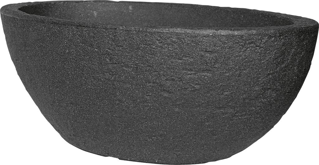Pflanzkübel Kunststoff Oval Stone Steinoptik 60 cm 24 L anthrazit