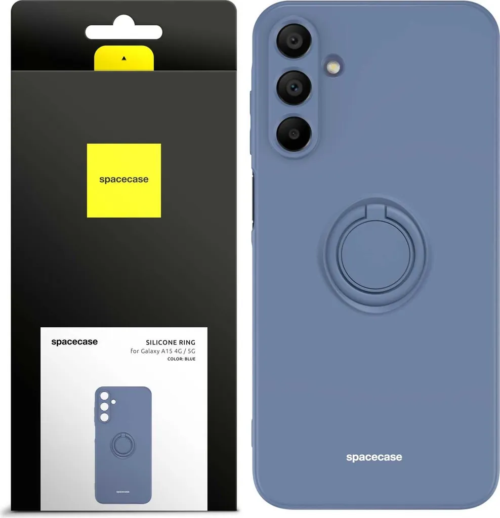 Custodia Galaxy A15 Silicone Blu SPACECASE: Look e Comfort con Anello