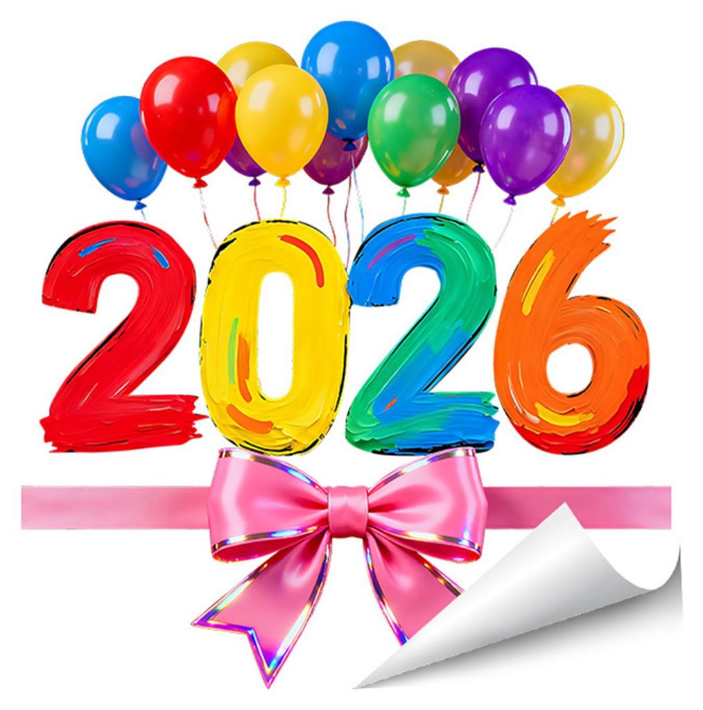 1/2 Blatt Fensteraufkleber Neujahr 2026, abnehmbar, wasserfest, statisch haftend, Glasaufkleber, Dekoration für ein frohes neues Jahr, Feiertage u...