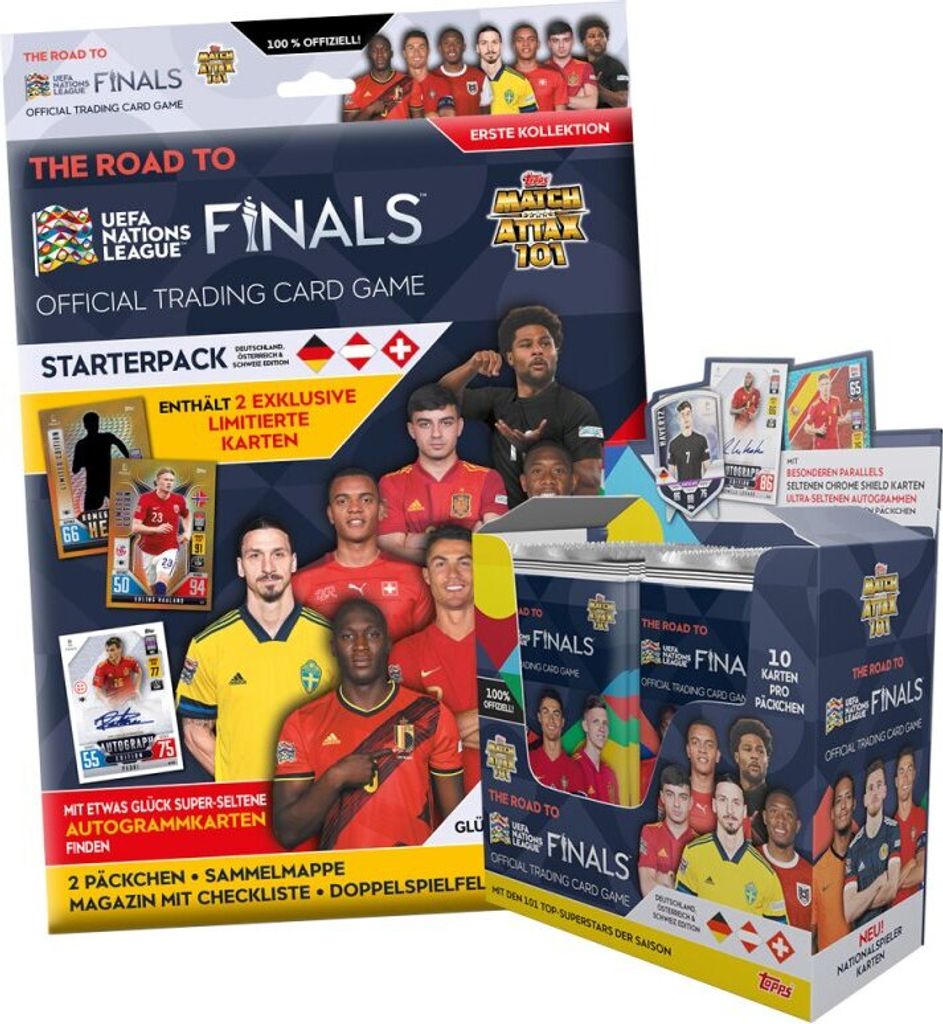 Road to 2022 UEFA Nations League Trading Cards - 1 Starter + 1 Display (24 Booster)