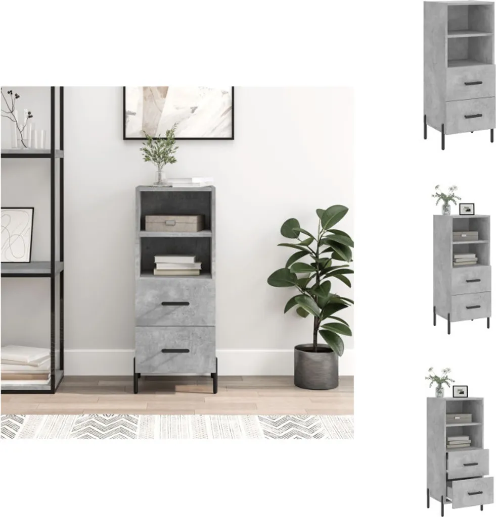 vidaXL Mobile Credenza Grigio Cemento 34,5 cm - Arredo Interni Chic