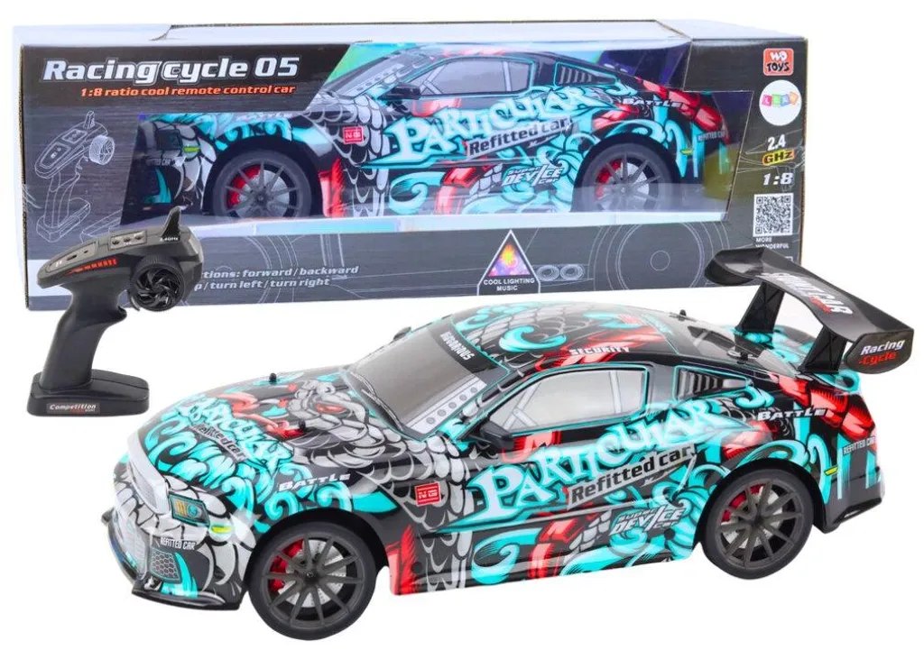 Véhicule de Course Télécommandé 1:8 Look Graffiti et Sons Réels