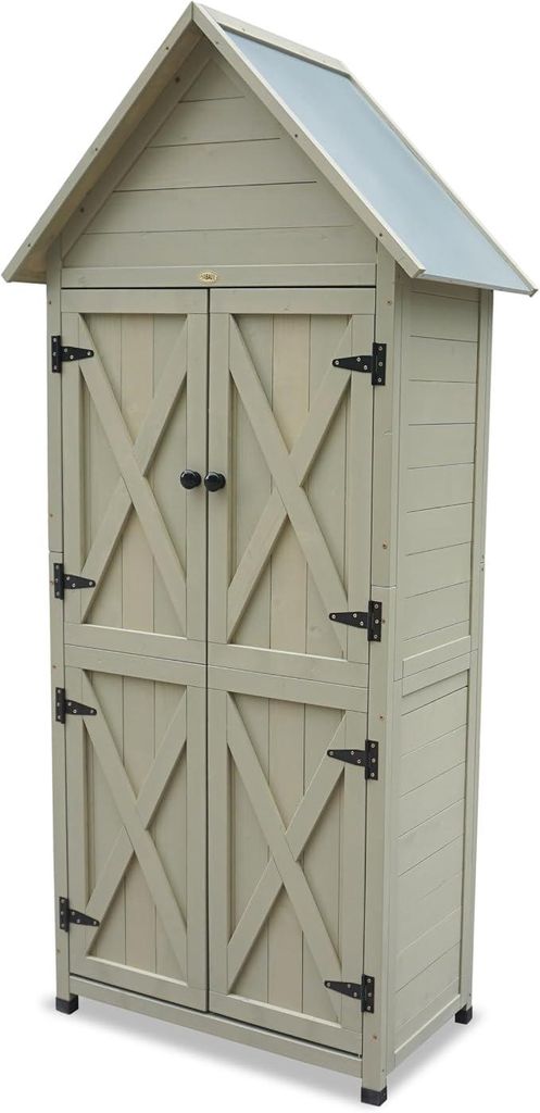 Gartenschrank „Lena“ mit 2 Türen & Metalldach Produktbild 