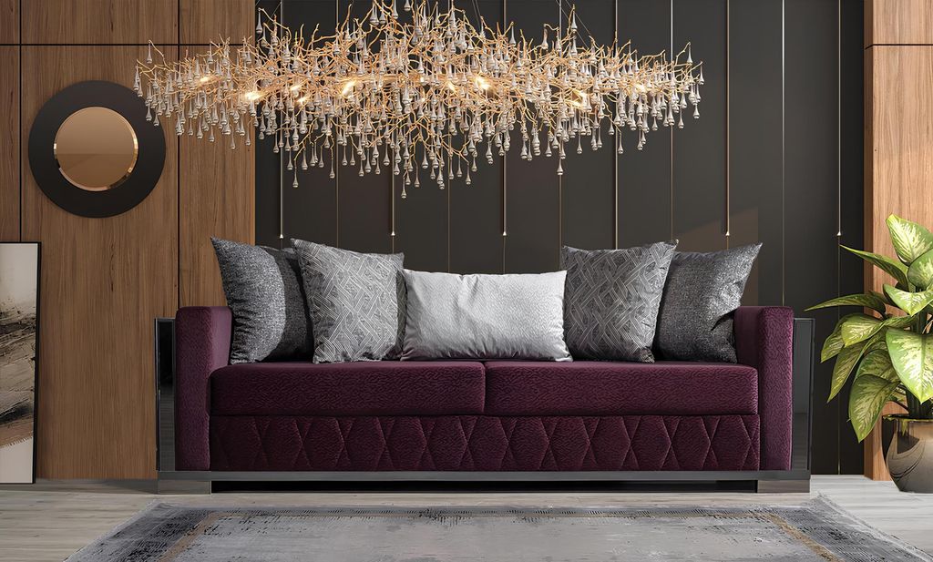 Luxus Sofagarnitur 3+3+1 Sitzer Gruppe Sofa Sitzer Wohnzimmer Sofas