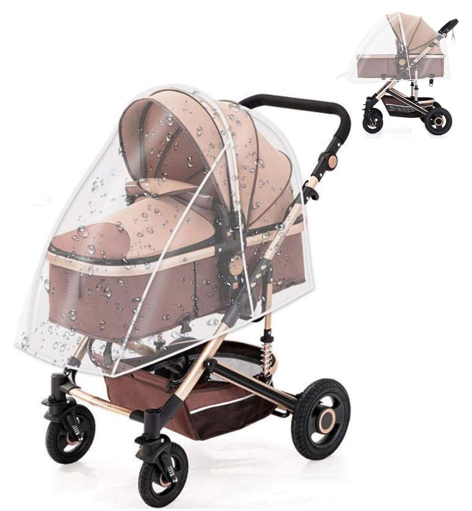 Universeller Regenschutz für Kinderwagen, wasserdicht, staubdicht, winddicht, komfortabel und geeignet für Buggys und Babywannen. Gute Belüftung...
