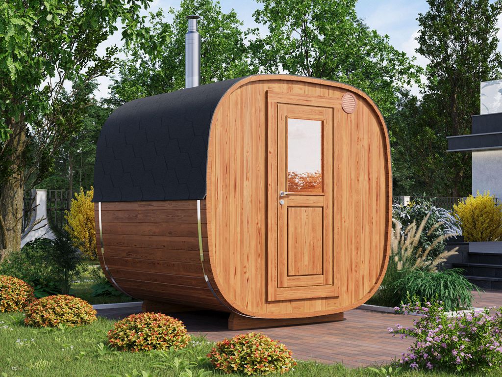 Fjordholz Fass-Sauna Modell Quadro 230 cm