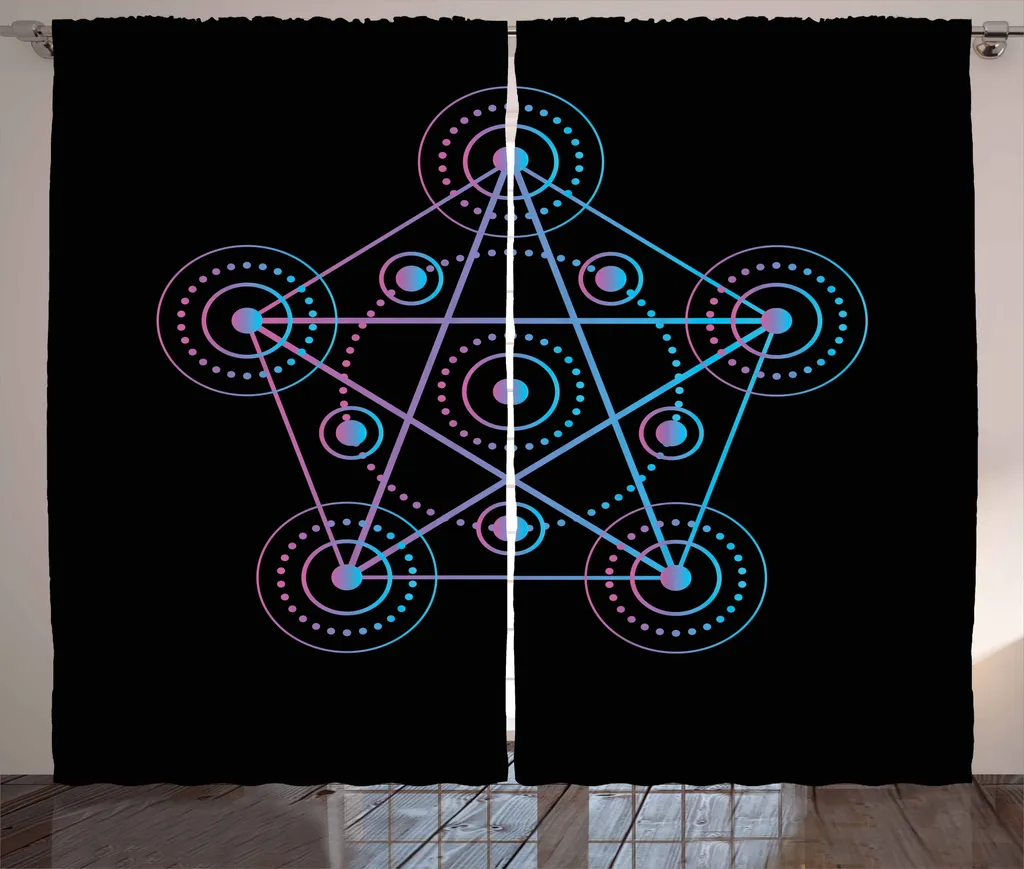 Tenda Geometrica Pentacle ABAKUHAUS 280x175cm Nero Blu - Arredo Living