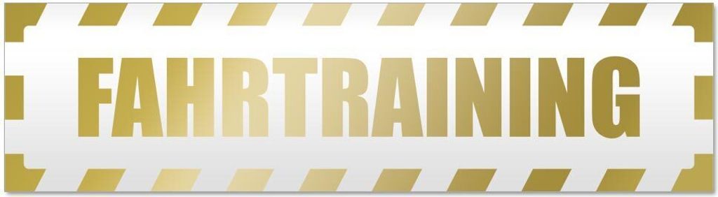 Kiwistar Fahrtraining gestreift Magnetschild Schild magnetisch - 60cm Gold - Magnetfolie für Auto PKW Kfz