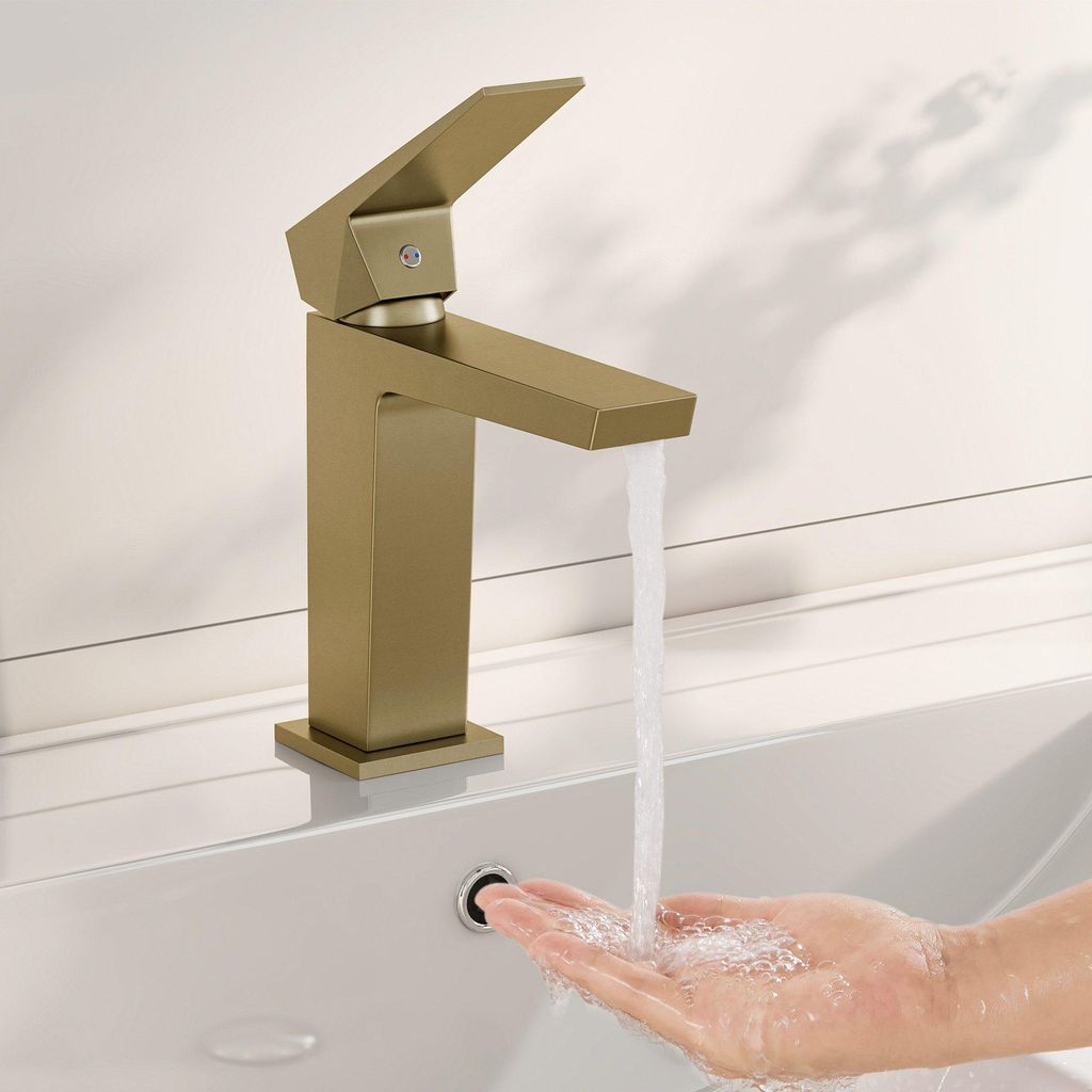 Radelldar Wasserhahn bad und bleifreie Edelstahl-Armatur,Rostfrei & Anti-Spritz,Gold,170cm