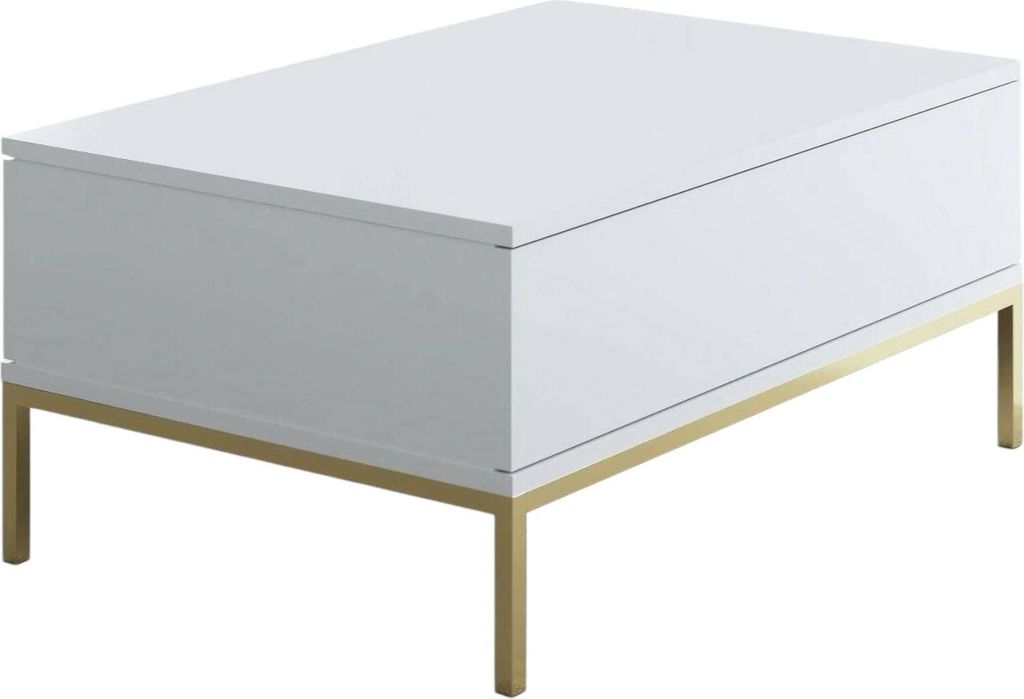 Dmora Couchtisch Antares 90x60x40 cm Weiß ein Fach