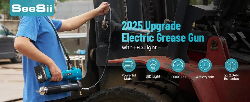 Pistolet à graisse électrique professionnel pour maintenance engins