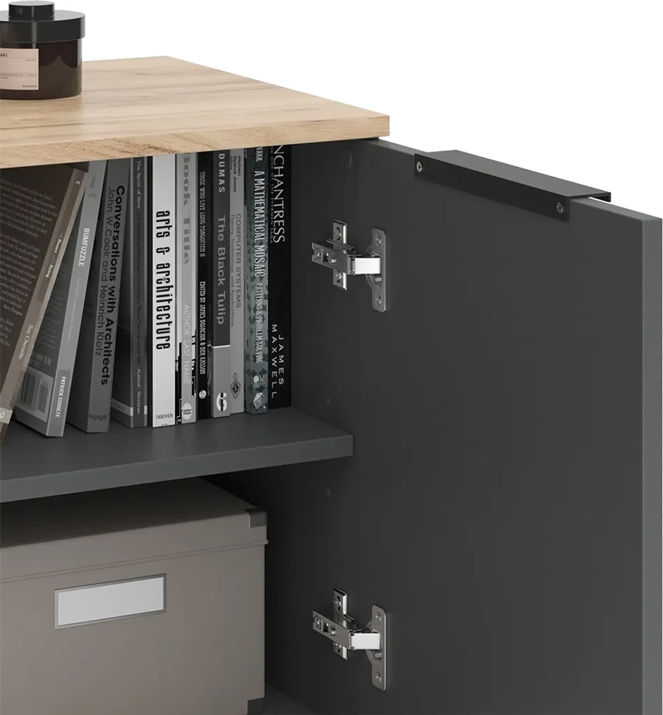Petit Buffet Anthracite Vicco Wido : Solution de Rangement 80x50 cm - 6