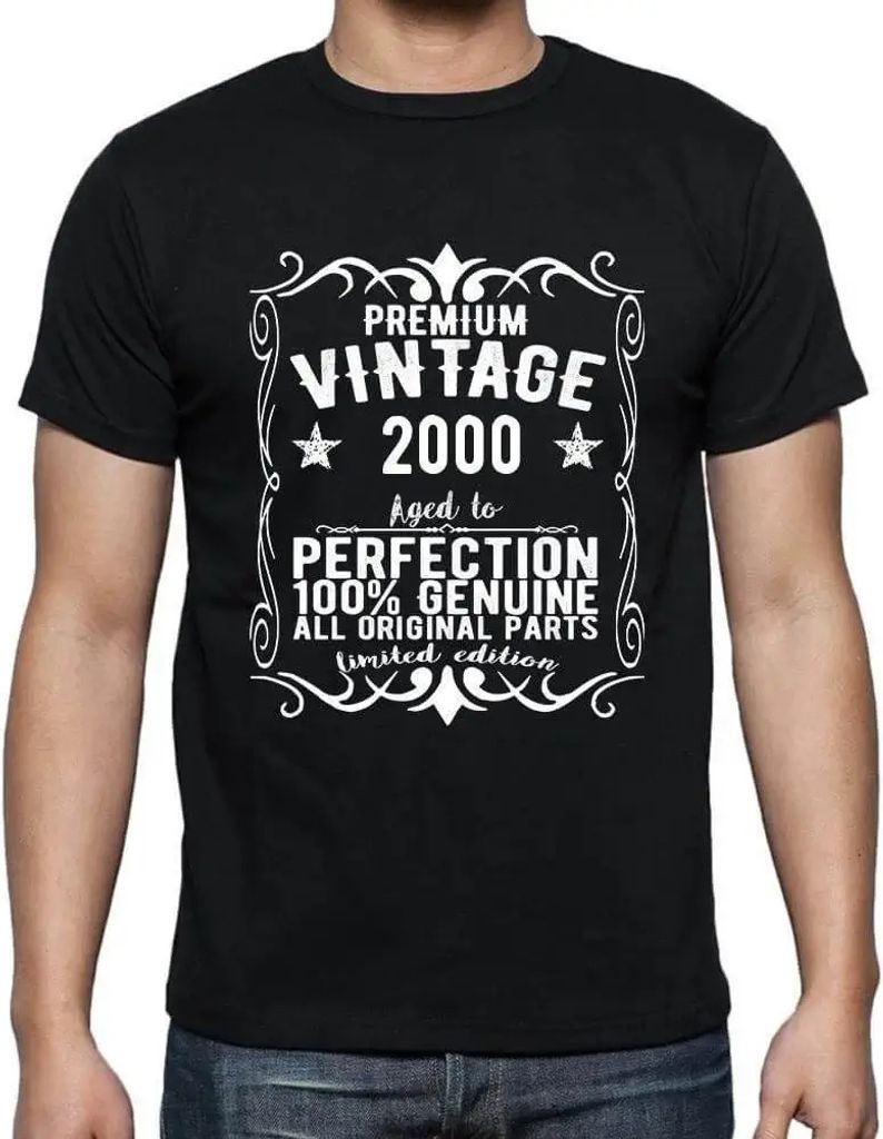 Herren Grafik T-Shirt Alle Originalteile bis zur Perfektion gealtert 2000 – All Original Parts Aged to Perfection 2000 – Geschenk 24. Geburtstag