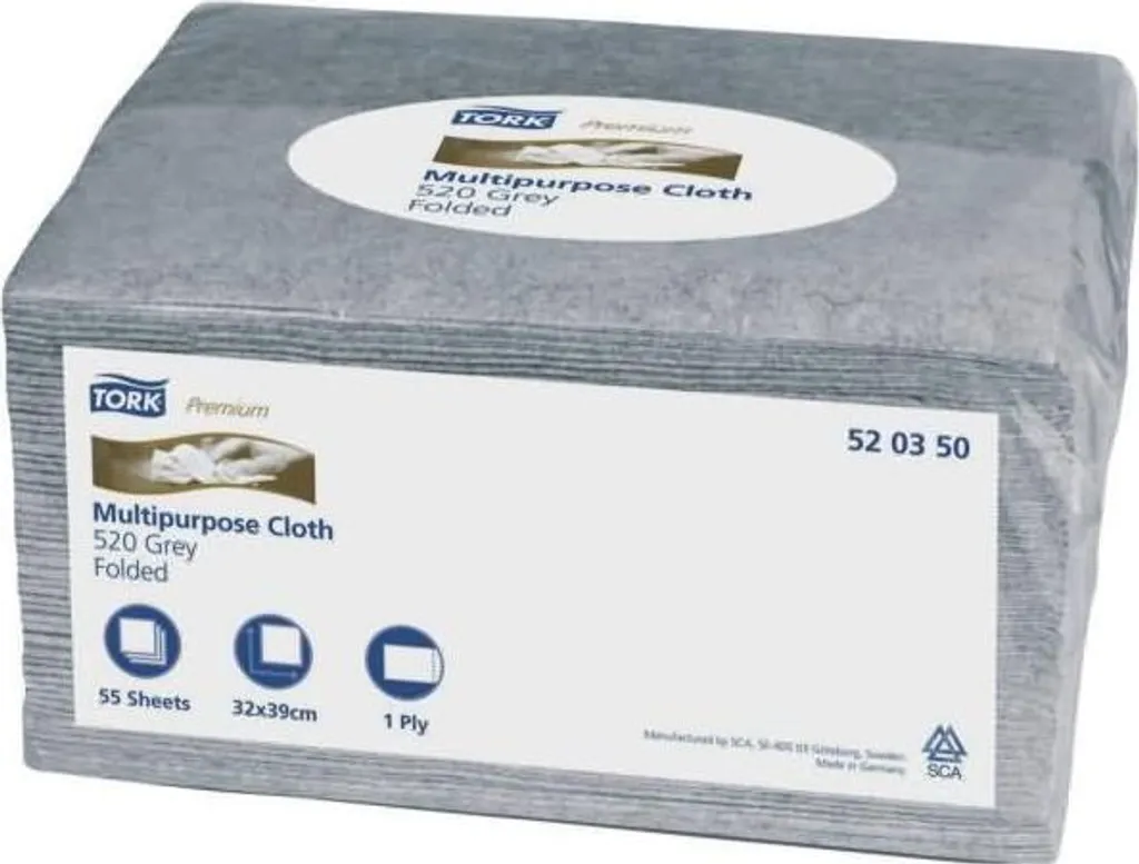Bobine de chiffons d'essuyage gris Premium 520 pour ateliers et usines