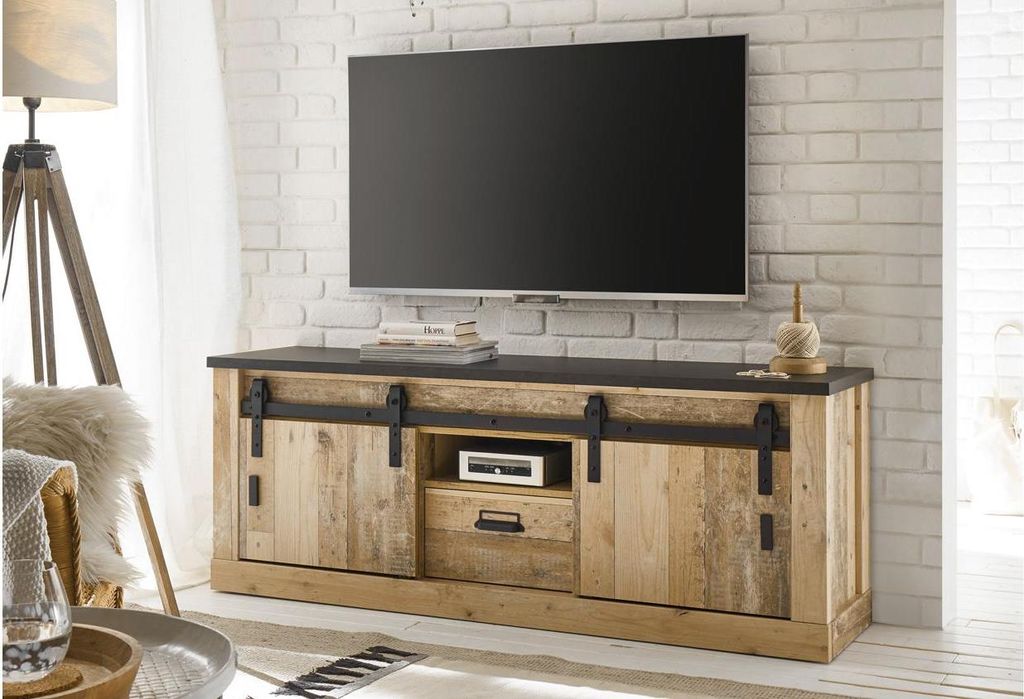 TV-Board Sherwood 30 Old Style hell anthrazit mit soft-close 162 cm