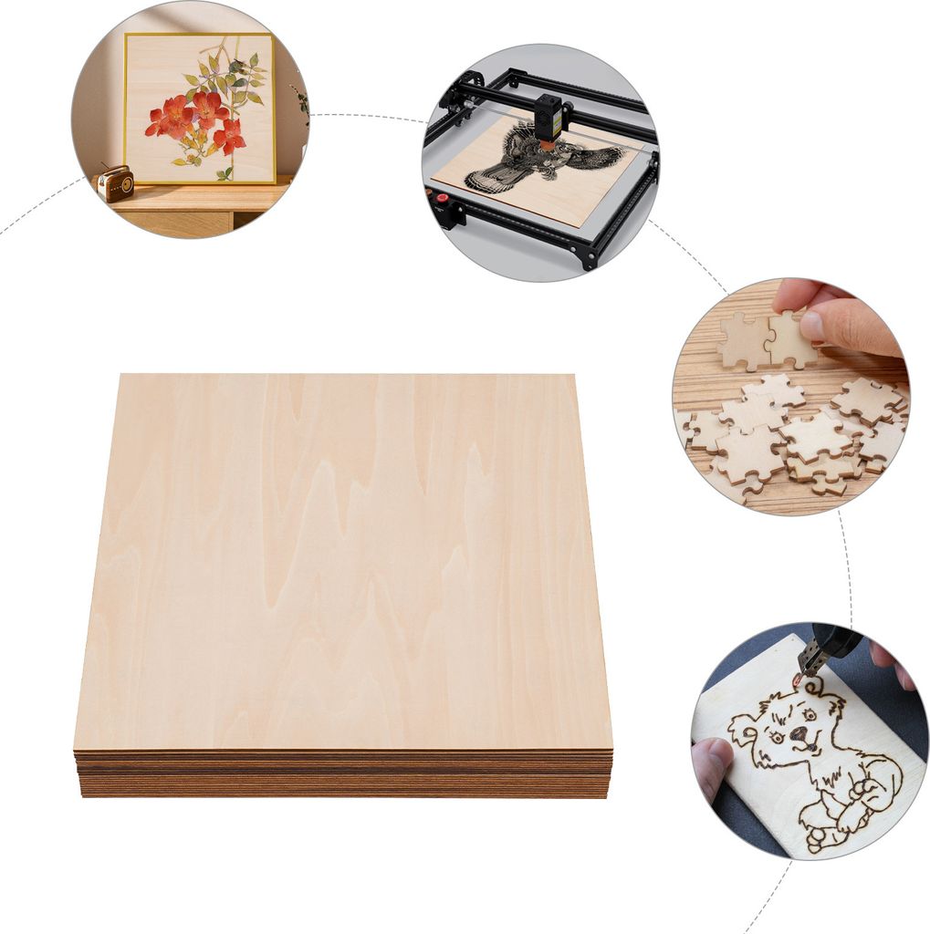 Brett für Holz DIY Home Decor, Basswood Blätter, Vielseitige Funktion Rechteck Blank Holz, Log Color