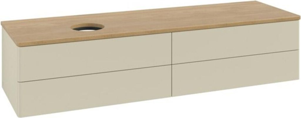 V&B Waschtischunterschrank ohne Frontstruktur -Beleuchtung Antao 160x50cm, WBP-farbe hon. Oa, si Gr m Lac