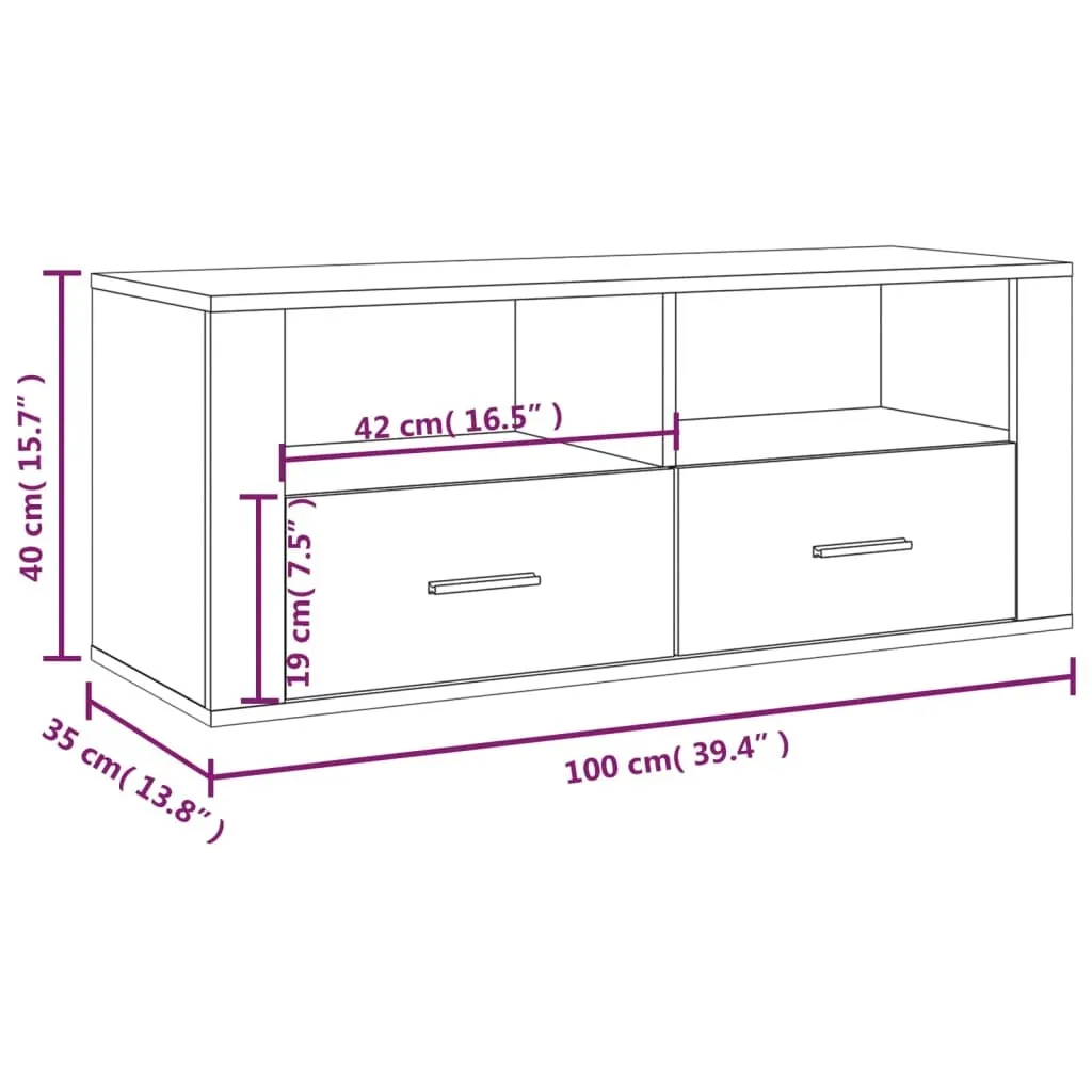 Mobile TV Basso Grigio Sonoma 100x35x40 cm | Offerta E-commerce - 15