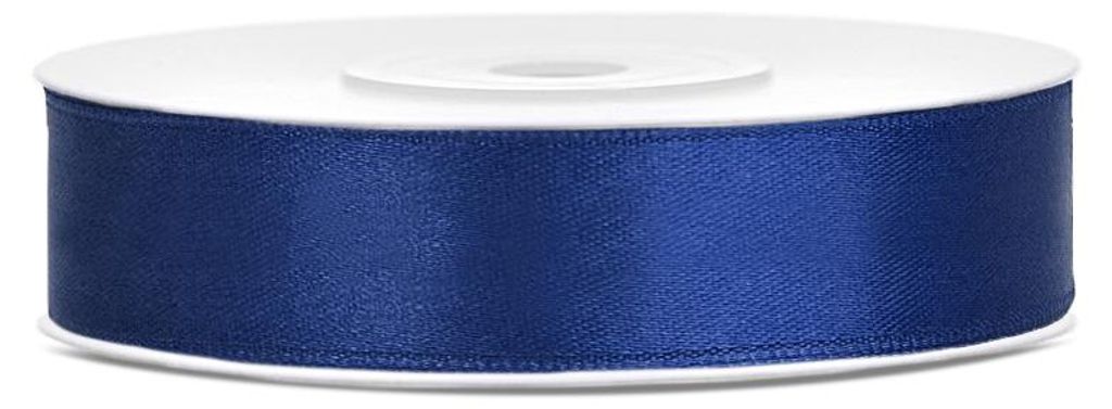 Satin Geschenkband marineblau 25m 12mm breit Produktbild 