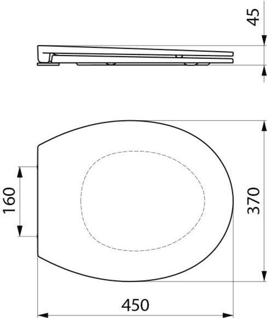 Delabie WC-Sitz Slim BCN schwarz Duroplast mit Deckel Produktbild 