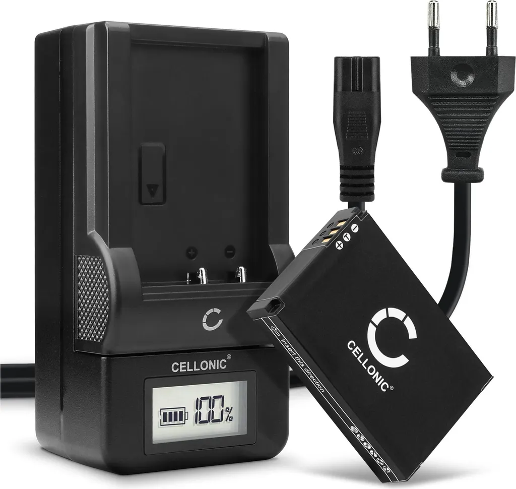 CELLONIC, Batteria per Fotocamera, compatibile con Drift FXDC02, HD Ghost, 72-011-00 (3.7V, 1750mAh) 2 Pezzi + Caricabatterie