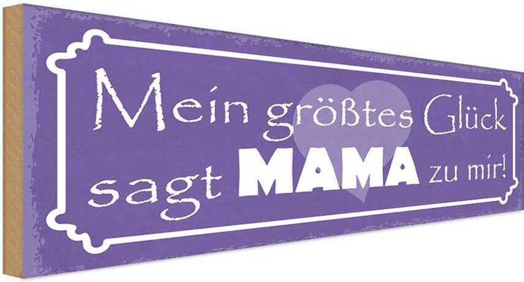 vianmo Holzschild 10x27 cm mein größtes Glück sagt Mama mir Spruch Zitat
