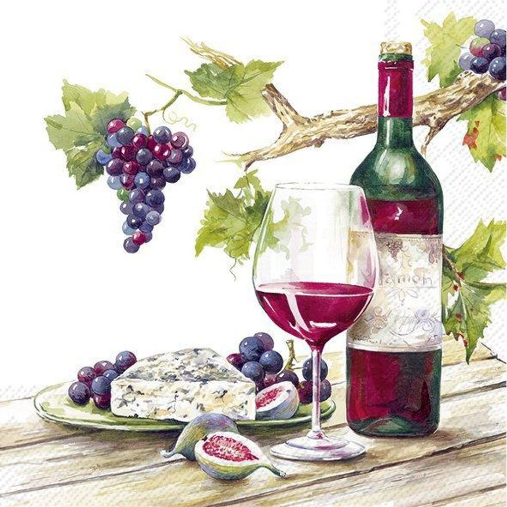 Servietten 33x33 cm - RED WINE TASTING