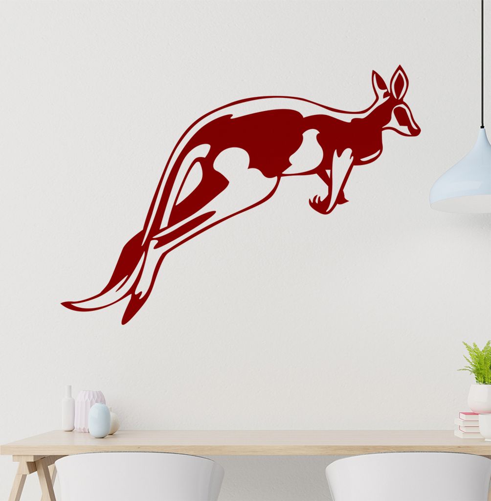 Känguru Wandtattoo in 6 Größen - Wandaufkleber Wall Sticker - Dekoration, Küche, Wohnzimmer, Schlafzimmer, Badezimmer