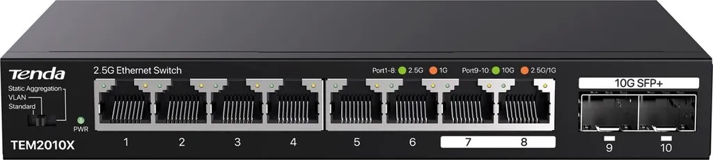 Switch 2.5G Tenda TEM2010X pour Extension Réseau Fibre et Télétravail