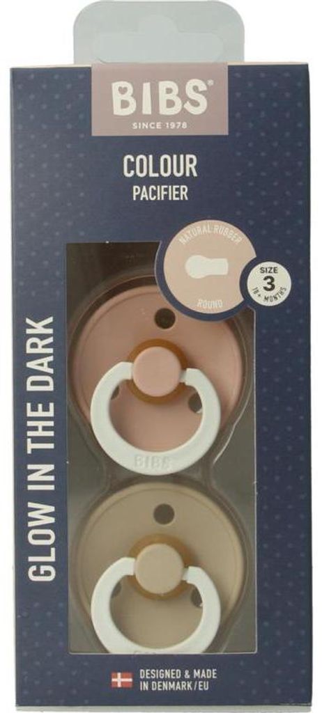 Bibs Fopspeen Maat 3 Blush Vanilla Night (2 stuks) Productafbeelding 