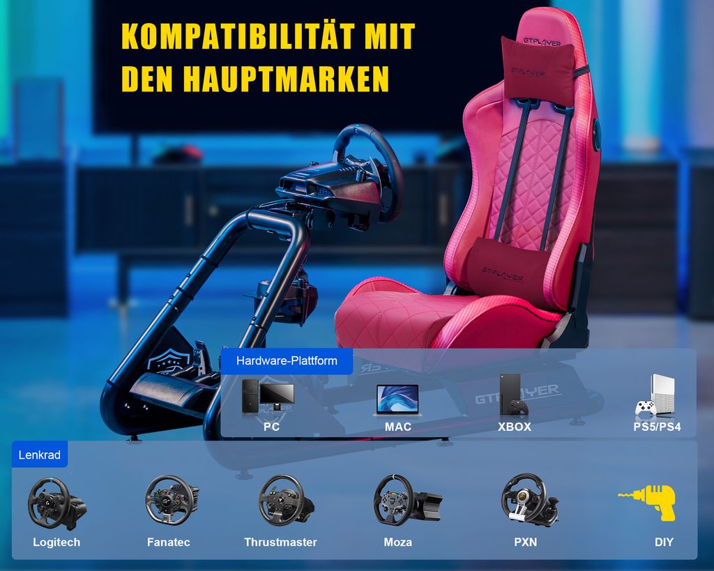 GTPLAYER Simulator Cockpit, SIM racing Cockpit, Produktbild 2