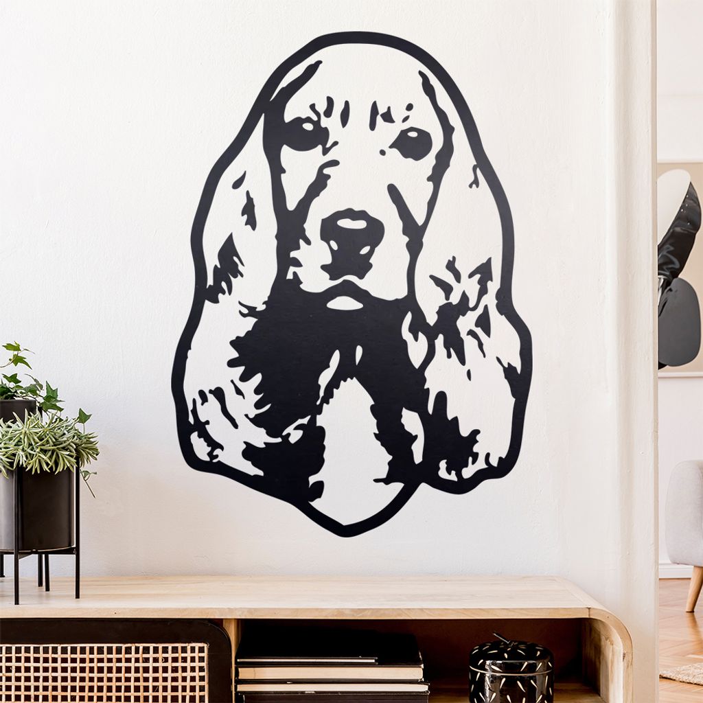 Cocker spaniel Hund Wandtattoo Wandaufkleber Wall Sticker - Dekoration, Küche, Wohnzimmer, Schlafzimmer, Badezimmer