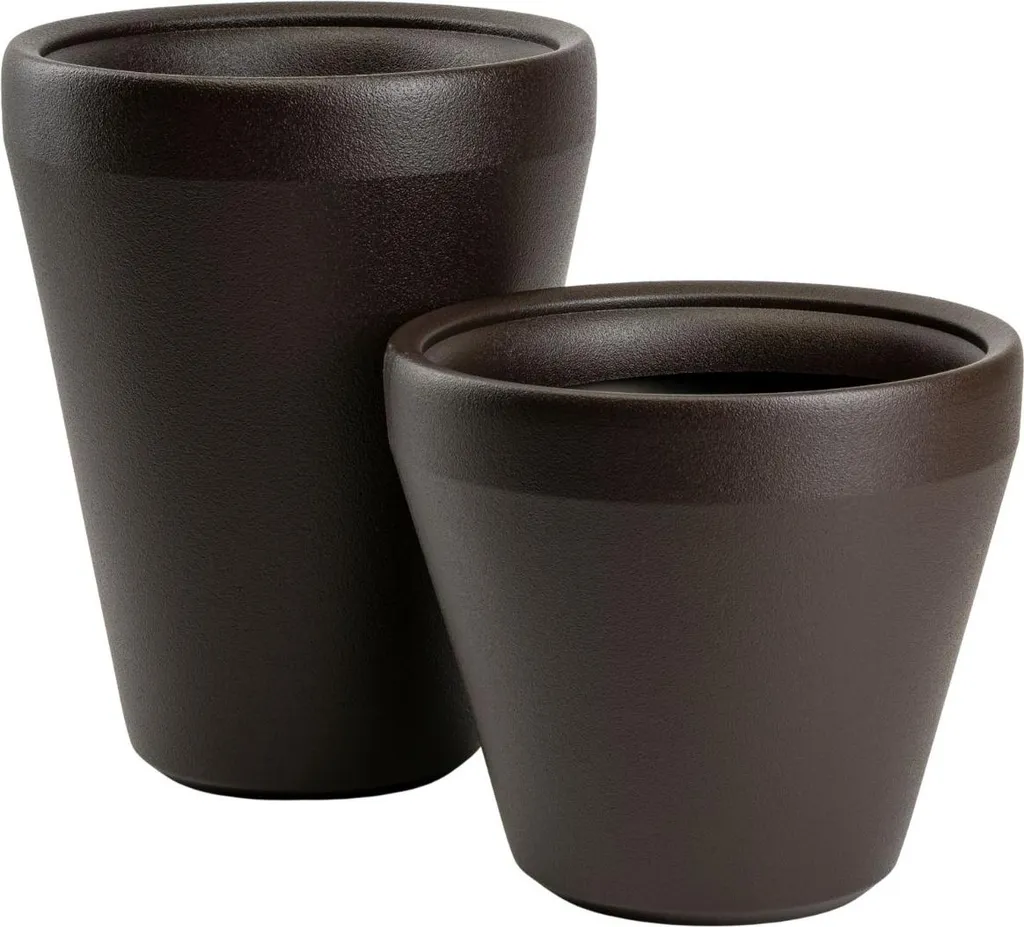 Bac à fleurs décoratif marron HowHomely - Cache-pot grand format 55cm - 9