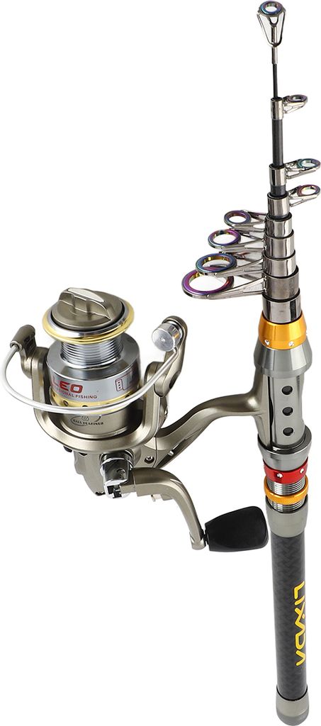 Teleskop-Angelrute & Rolle Combo, Komplettset mit Kohlefaser-Stange, Spinnrolle & Angelzubeh?r-Tragetasche fr Outdoor-Angeln