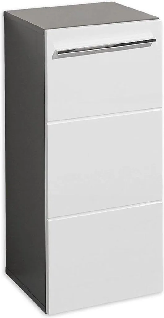 Optimiser petite salle de bains : Armoire de rangement blanc et noir 34 cm