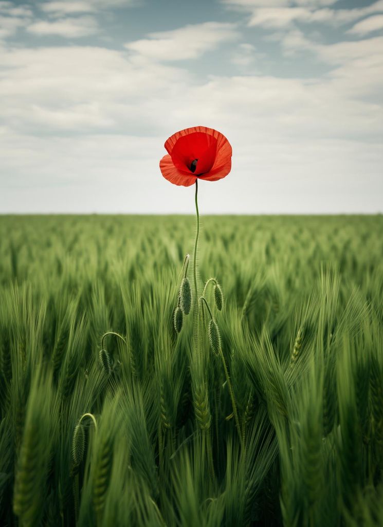 Plakat 40x55cm Einsamer Mohn im Feld