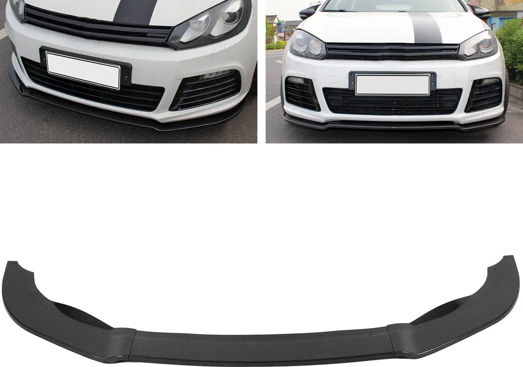 Spoiler avant aspect carbone pour Golf VI MK6 R et R20 modèle 2009-2013