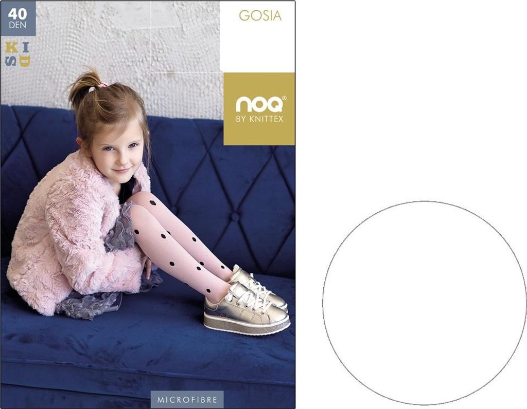 Kinderstrumpfhose aus Mikrofaser mit Tupfen 40 den Bianco 140-146
