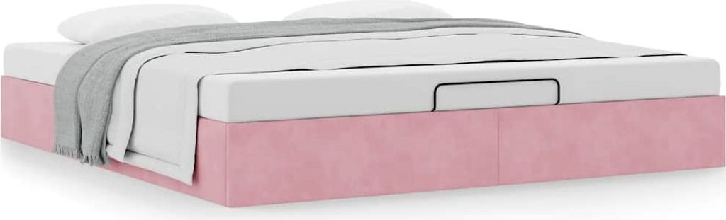"2026 Promotion" Ottoman-Bett Schlafzimmer - ohne Matratze - Rosa - 160x200 cm - Samt - Polsterbett CC16976