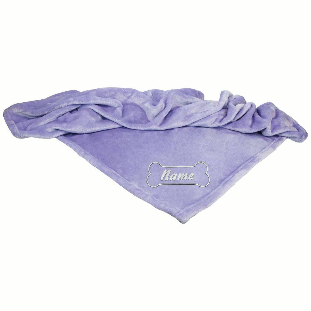 Mikrofaserdecke Premium Lavendel Knochen mit Name