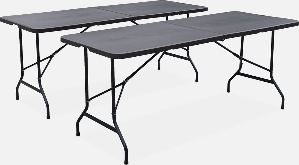 Set di 2 tavoli da ricevimento pieghevoli in plastica, Immagine del prodotto 