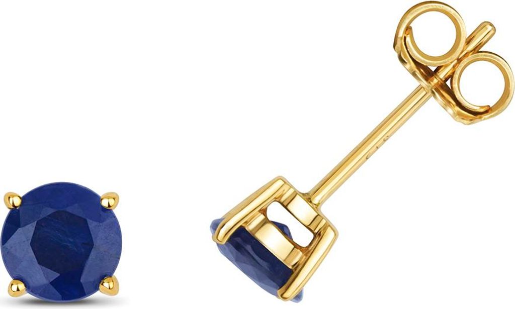 9 Karat (375) Gold Damen - Paar Ohrstecker mit Saphir - 5mm*5mm; TRS30989KY