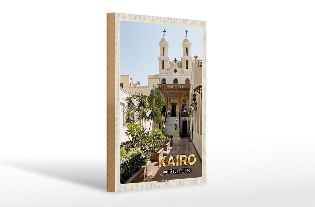 Holzschild Reise 20x30cm Kairo Ägypten Hängende Kirche