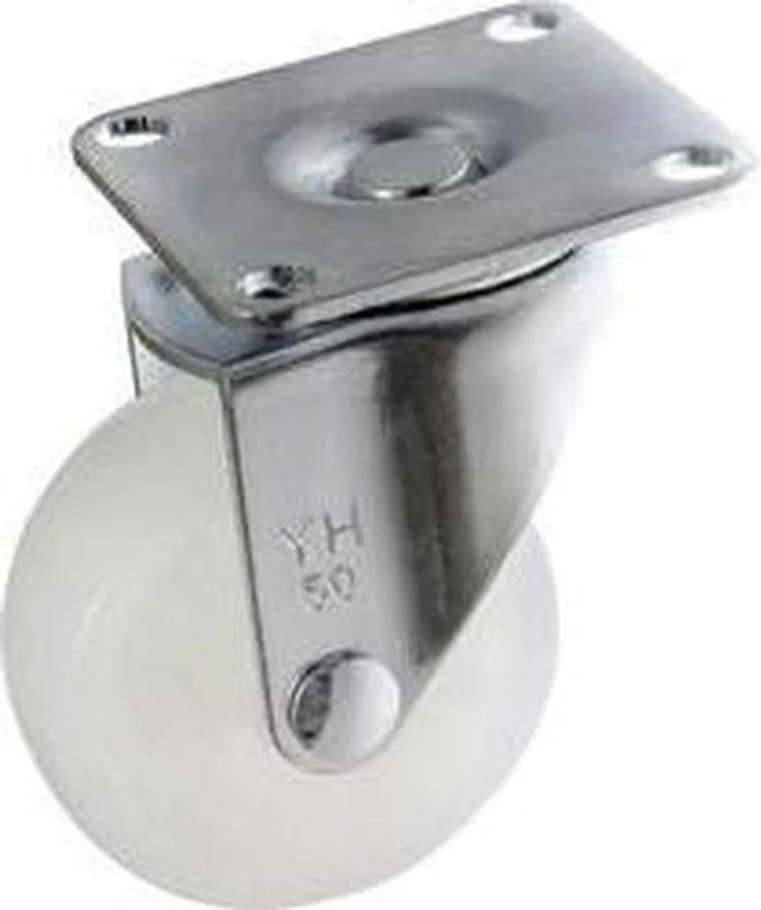 Roue pivotante pour chariot de manutention 50 mm, platine de montage